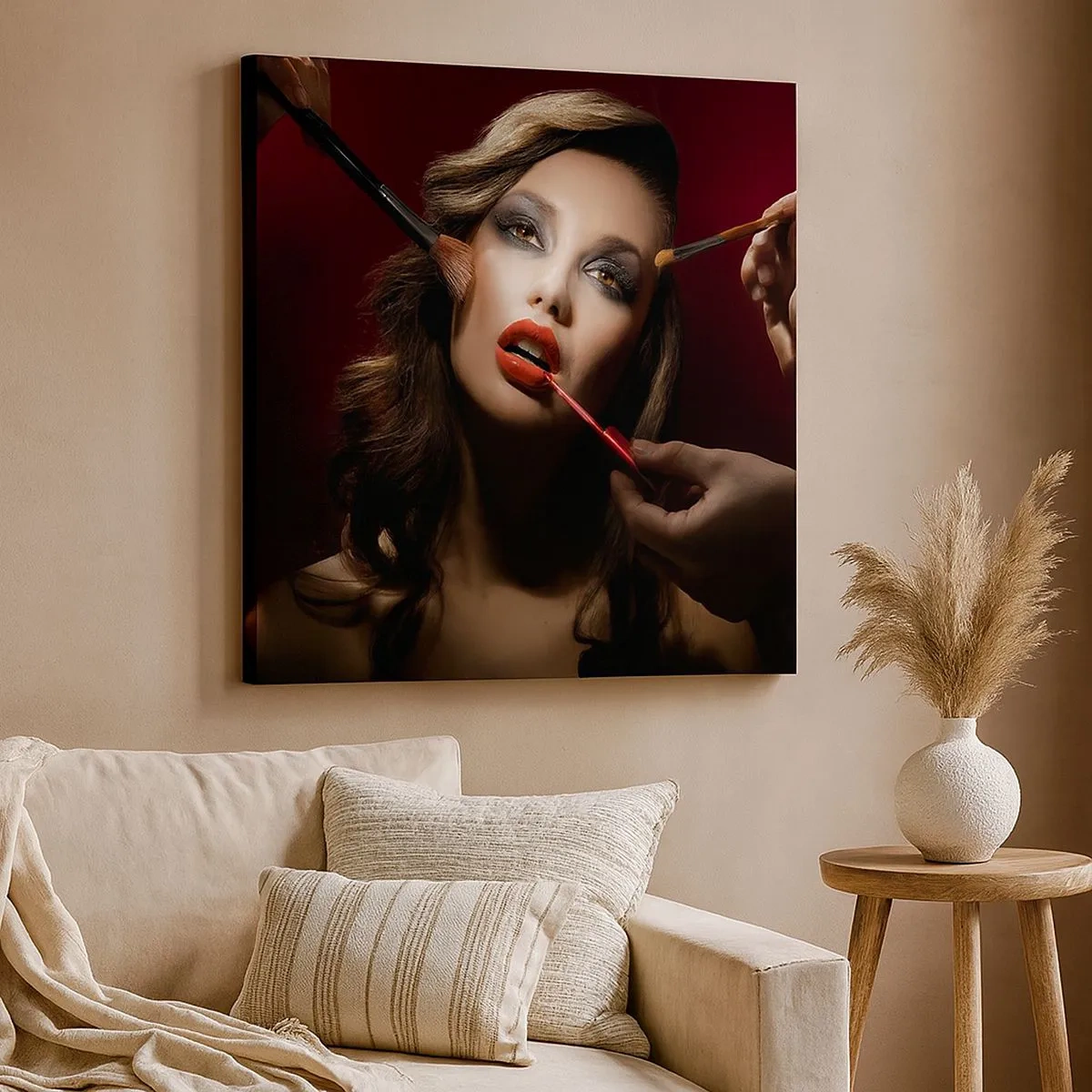 Obraz na płótnie - Piękna rozmarzona - 30x30 cm