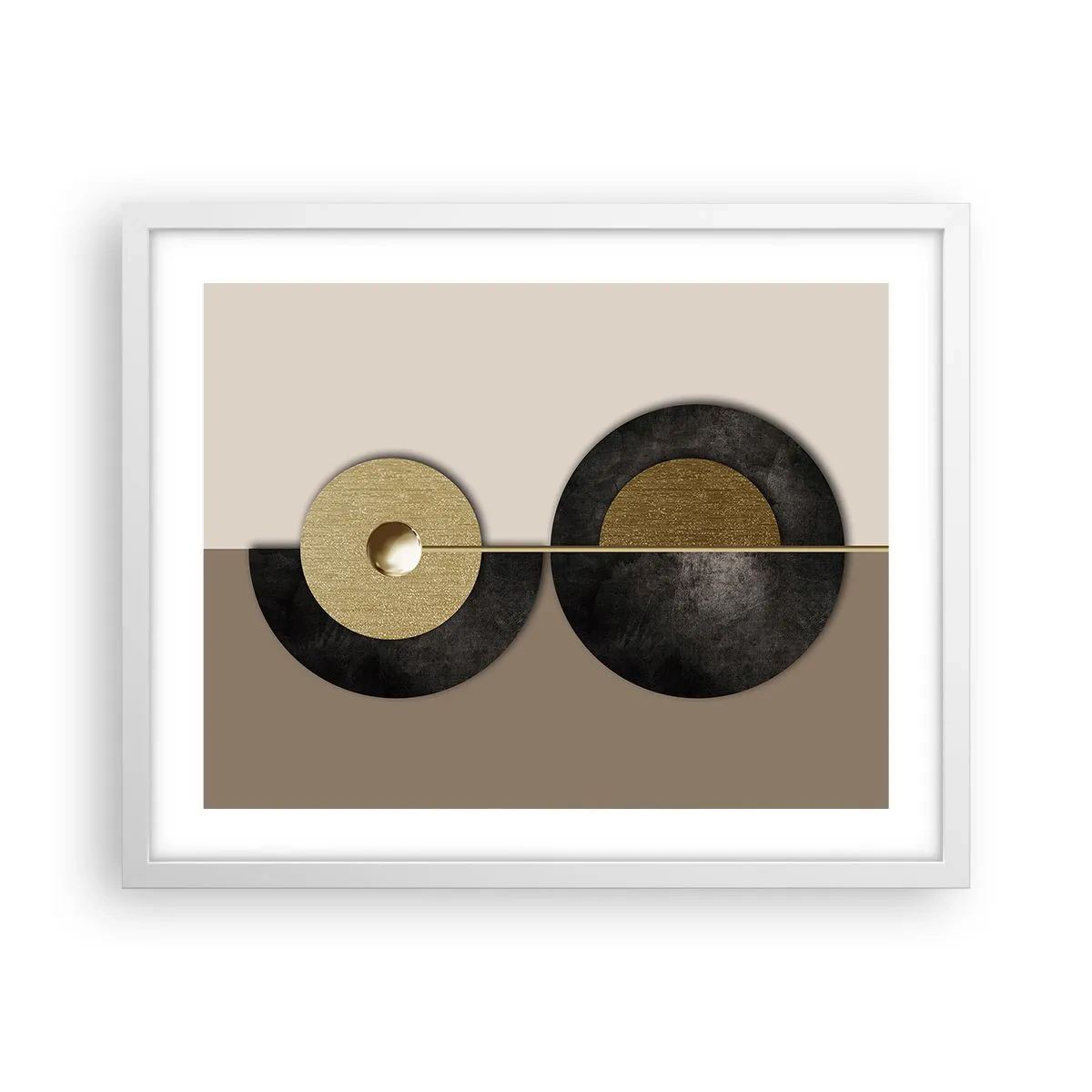 Plakat w białej ramie - Wariacje wokół koła - 50x40 cm