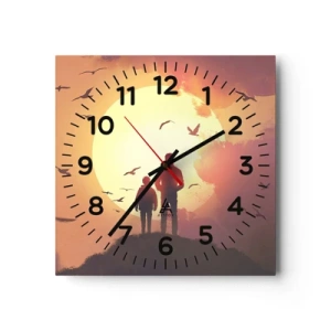 Zegar ścienny - Ze słońcem twarzą w twarz - 30x30 cm