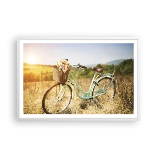 Plakat w białej ramie - Zostanę tu chwilę - 91x61 cm