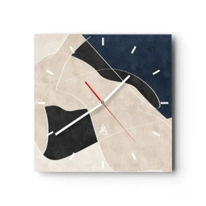 Zegar ścienny - Kompozycja abstrakcyjna – kontrast barw - 40x40 cm