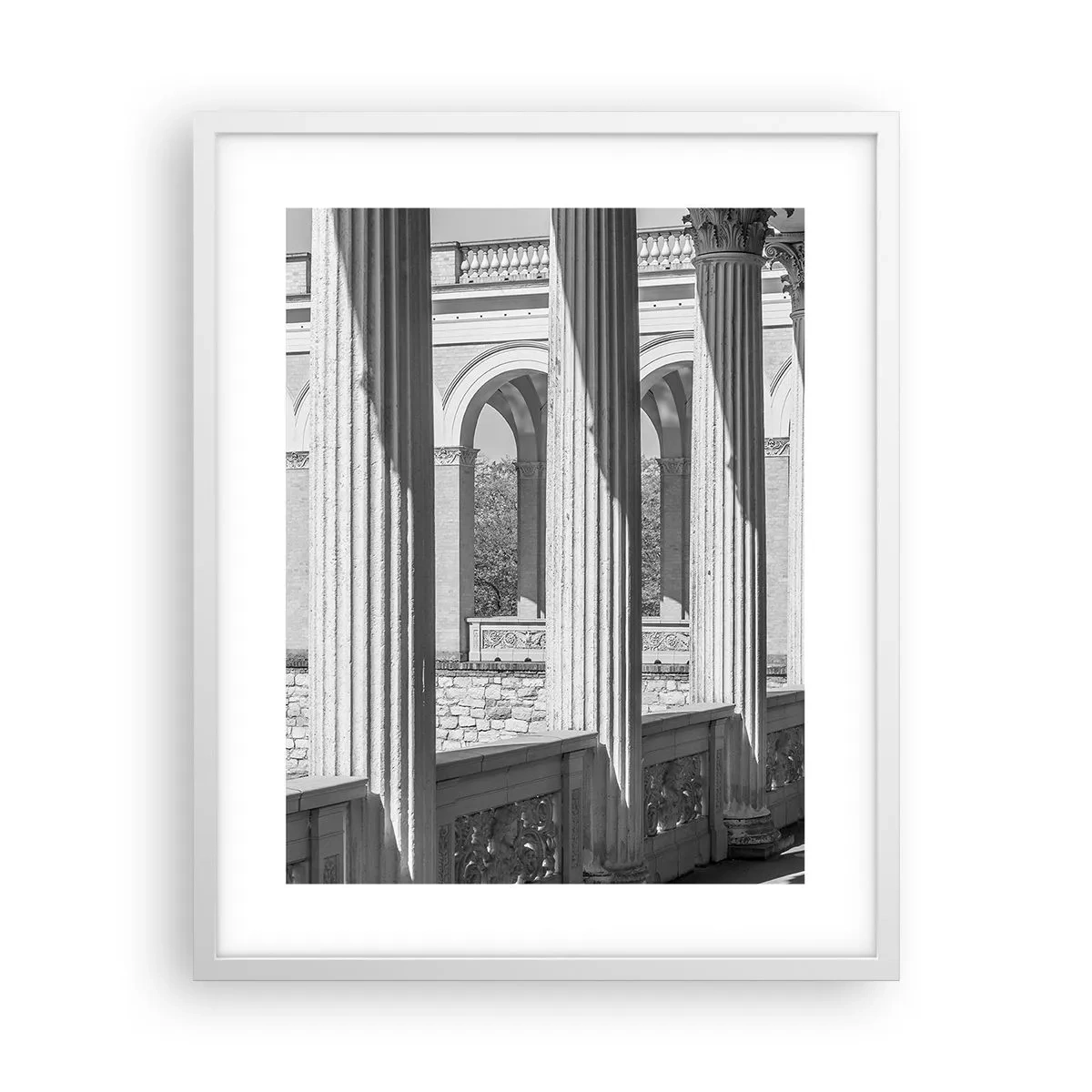 Plakat w białej ramie - Słoneczna arkada - 40x50 cm
