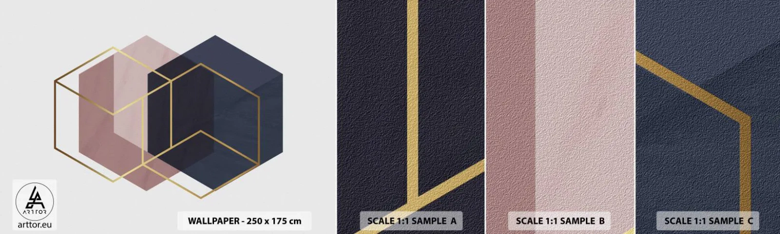 Fototapeta Próbka Standard Eco - Siła prostoty - Abstrakcja, Sztuka, Hexagen - 100x30 cm