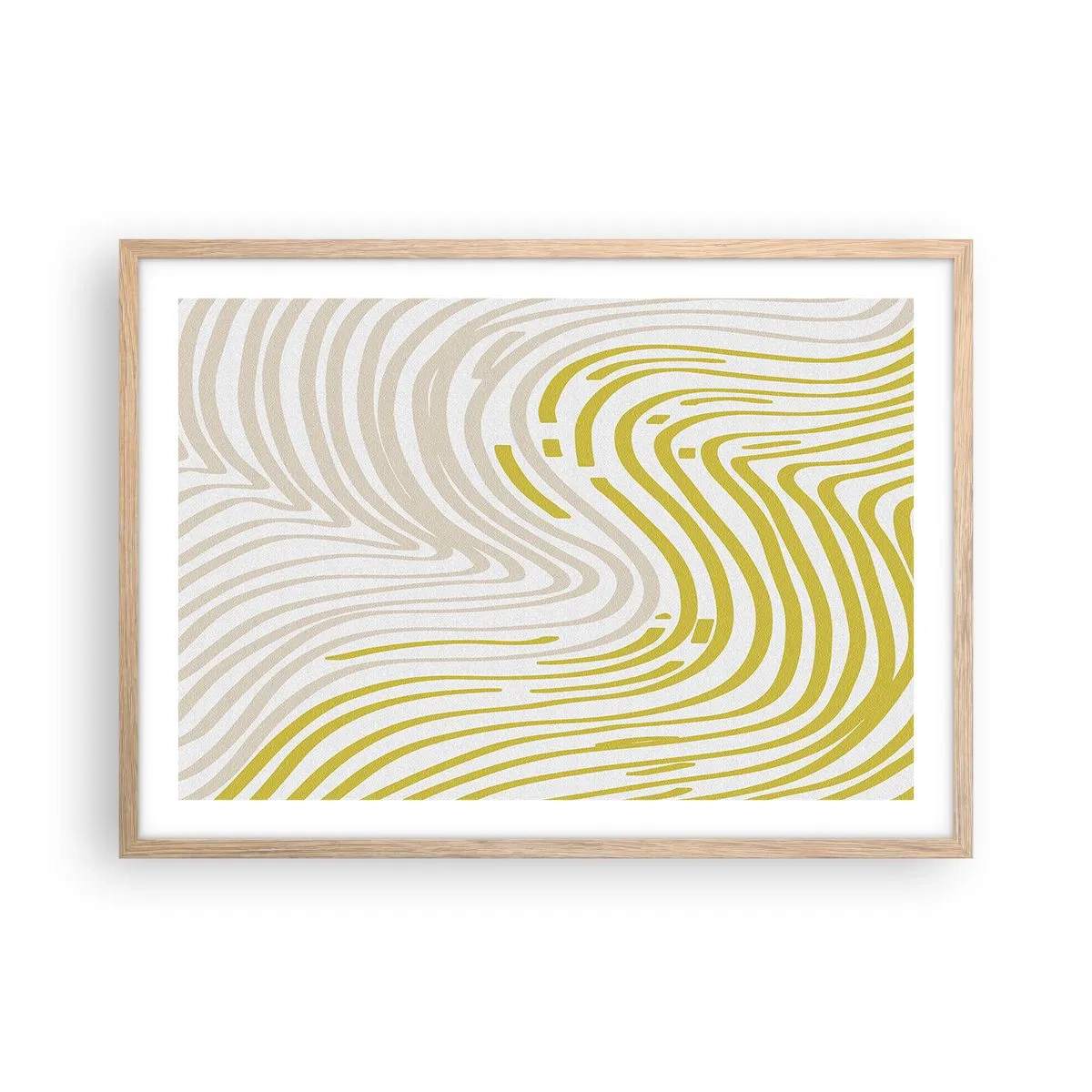 Plakat w ramie jasny dąb - Kompozycja z łagodnym ugięciem - 70x50 cm