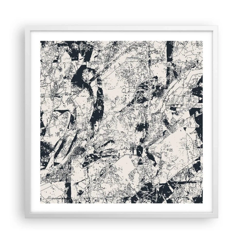 Plakat w białej ramie - Przenikanie przeciwieństw - 60x60 cm