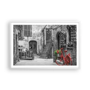 Plakat w białej ramie - Toskański zaułek - 91x61 cm