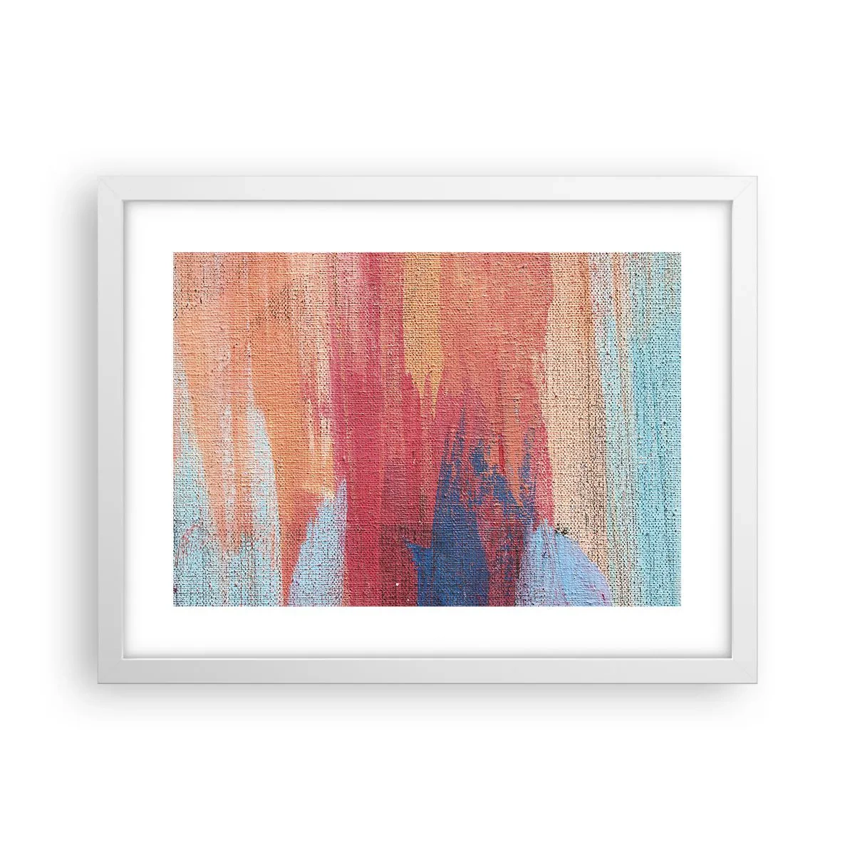 Plakat w białej ramie - Spłynąć tęczą - 40x30 cm