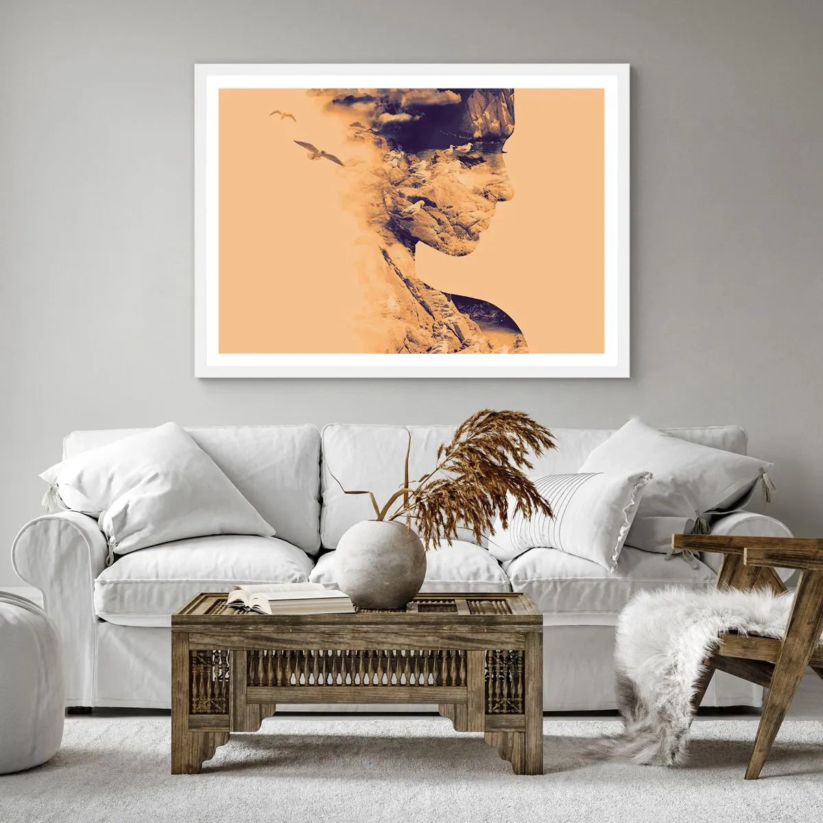 Plakat w białej ramie - Piękna z natury - 60x60 cm