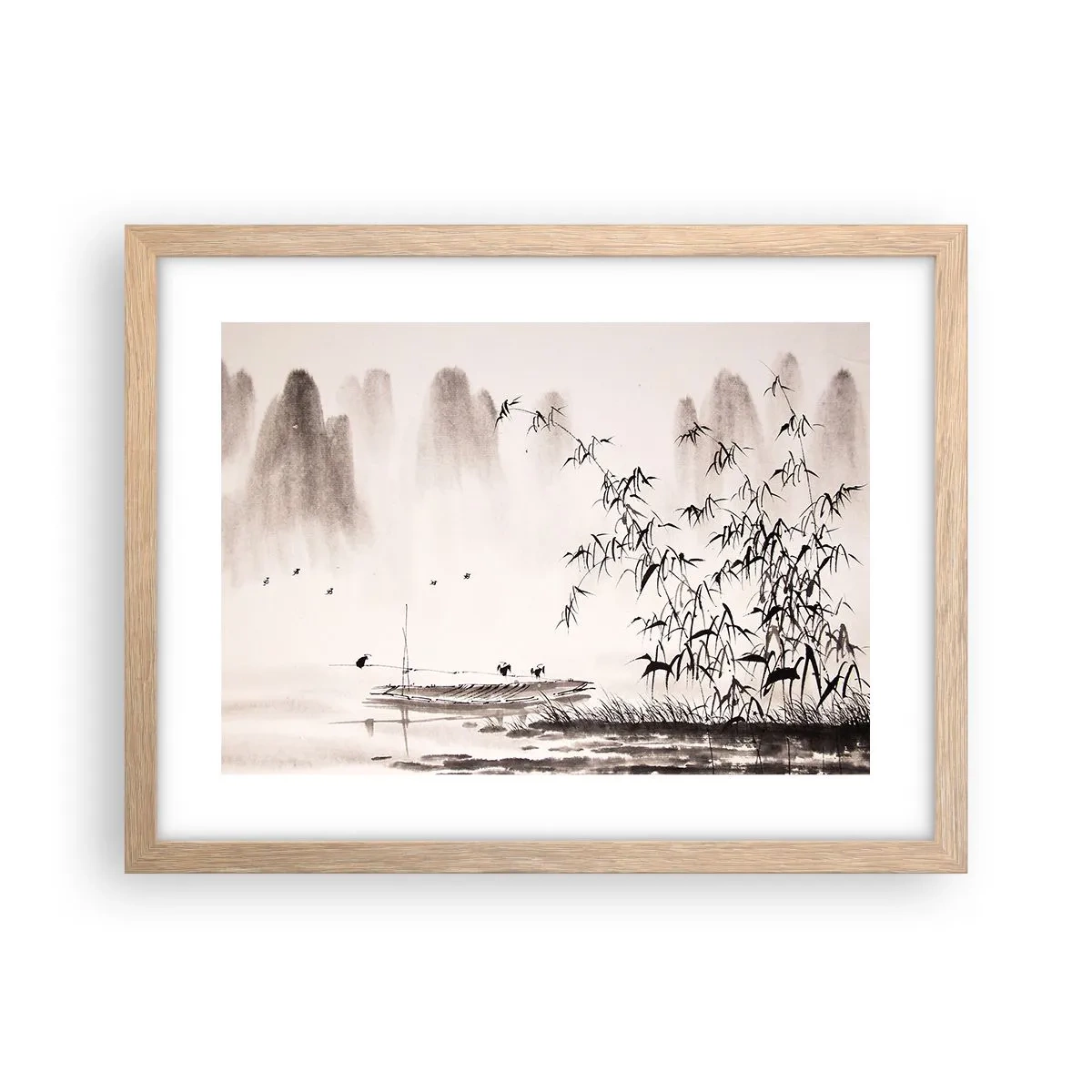 Plakat w ramie jasny dąb - Cisza ryżowych pól - 40x30 cm