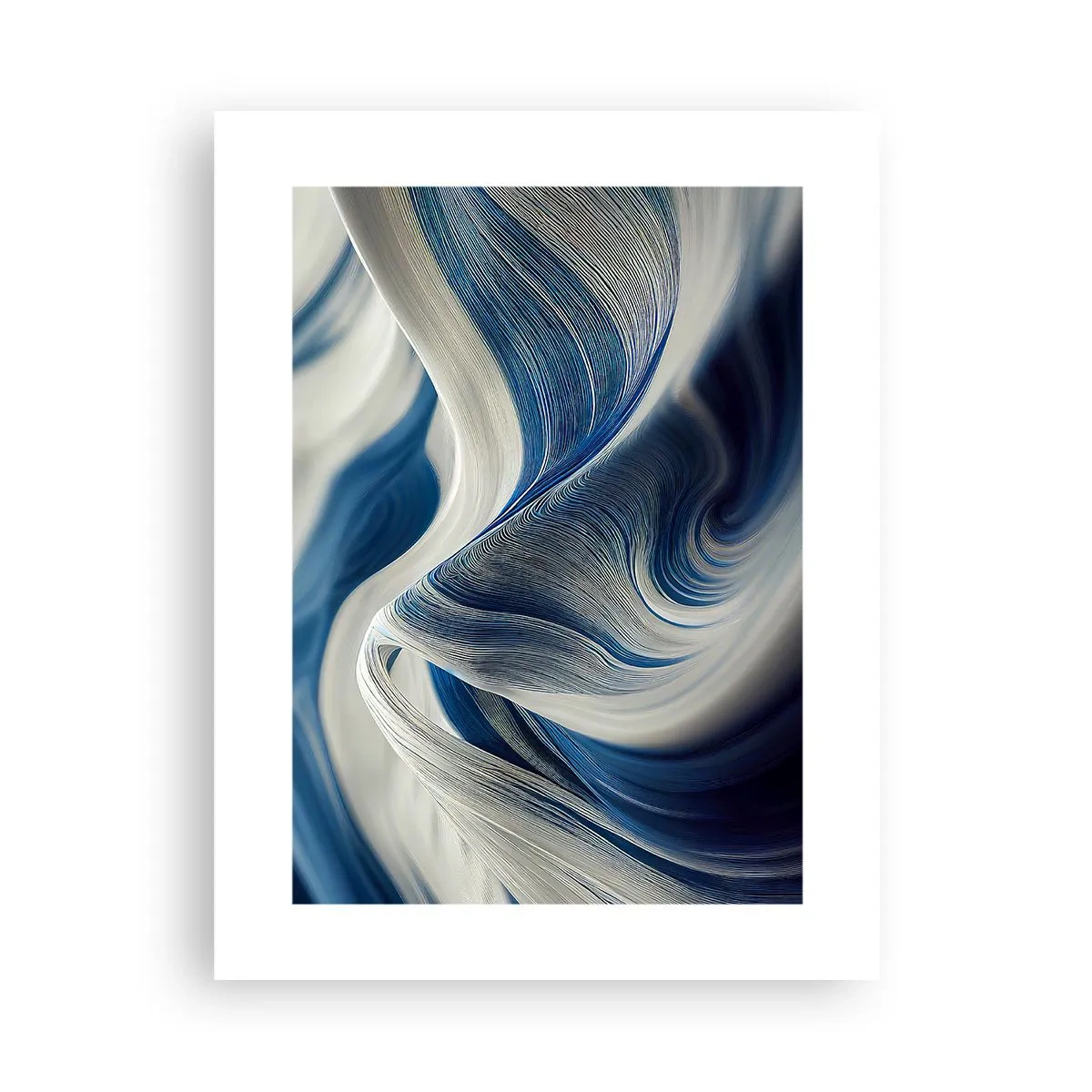 Plakat - Płynność błękitu i bieli - 30x40 cm