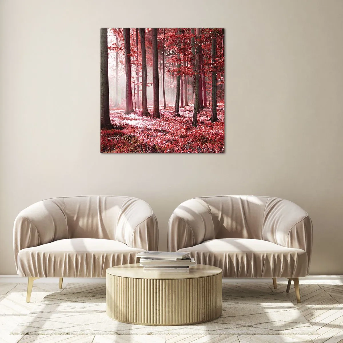 Obraz na szkle - Czerwony równie piękny - 50x50 cm