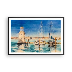 Plakat w czarnej ramie - Słoneczna laguna - 91x61 cm