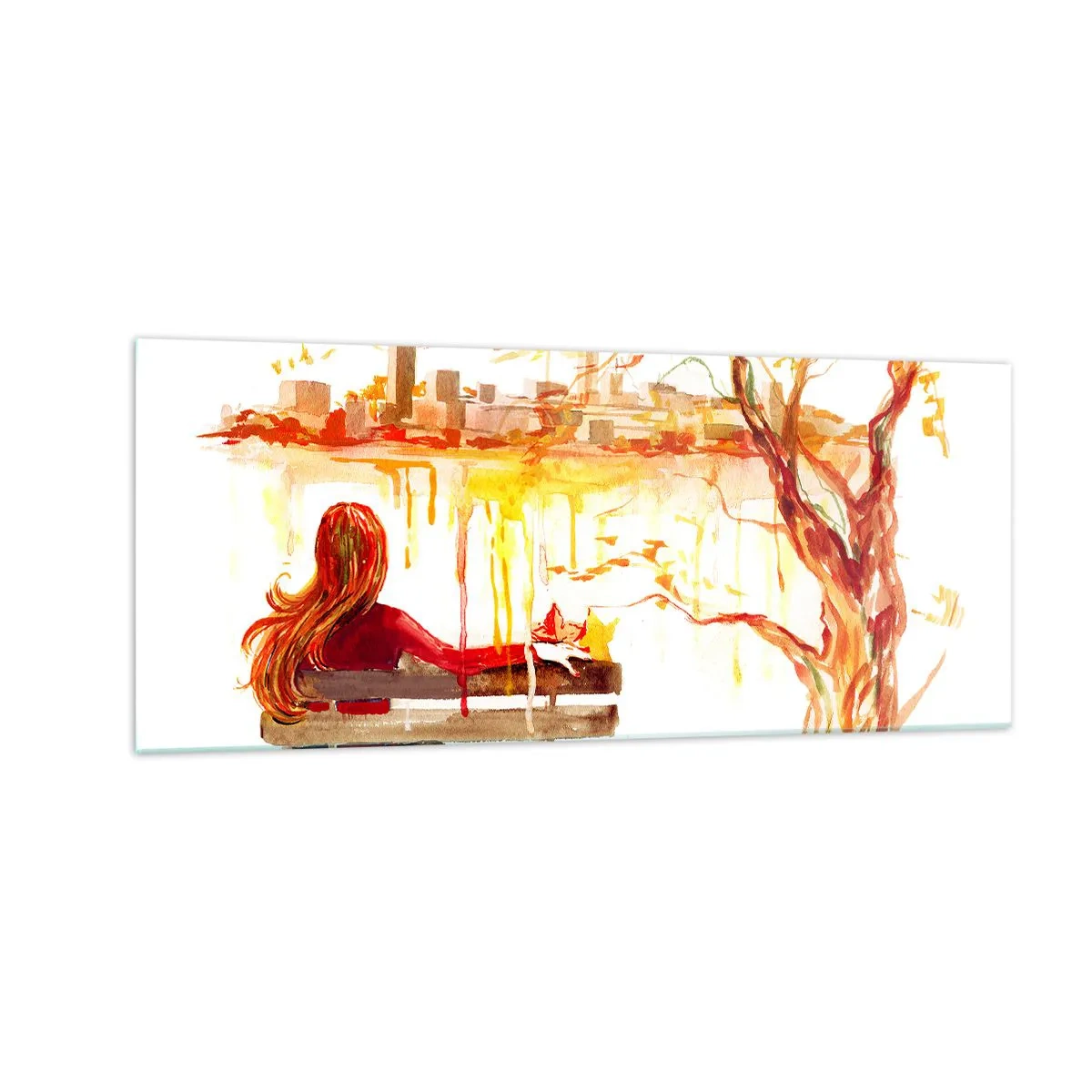 Obraz na szkle - Chwila zadumy - 100x40 cm