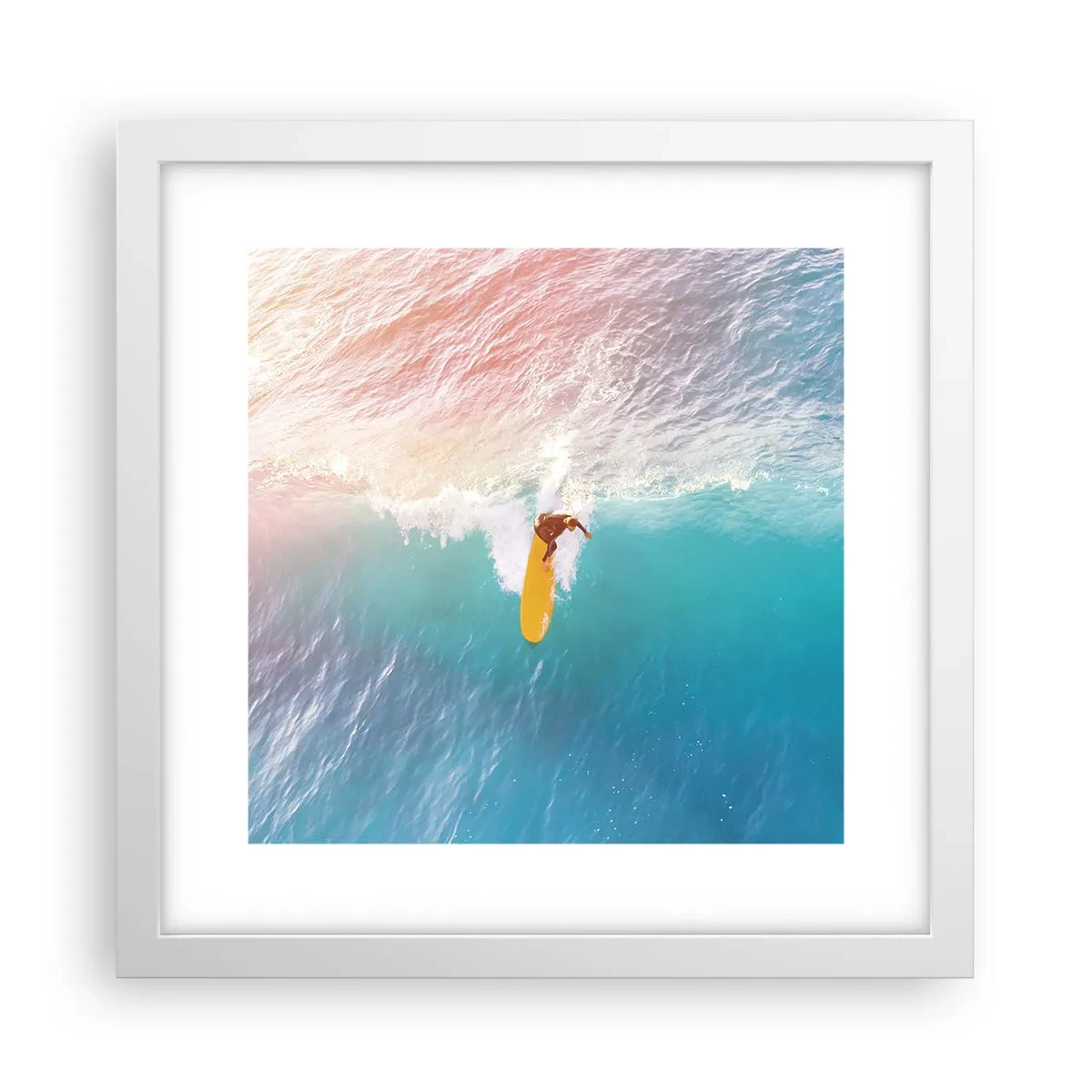 Plakat w białej ramie - Oceaniczny jeździec - 30x30 cm