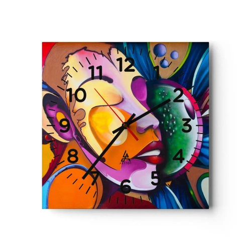 Zegar ścienny - Dotknąć kolorem - 30x30 cm