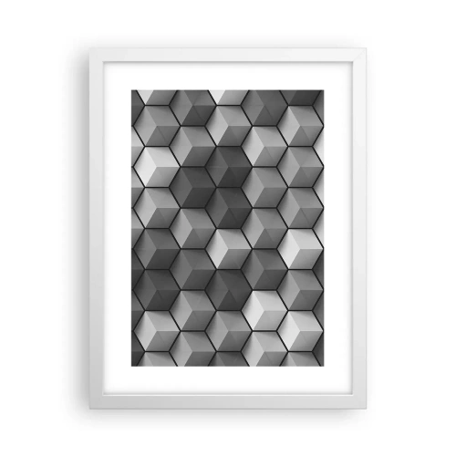 Plakat w białej ramie - Kubistyczna układanka - 30x40 cm