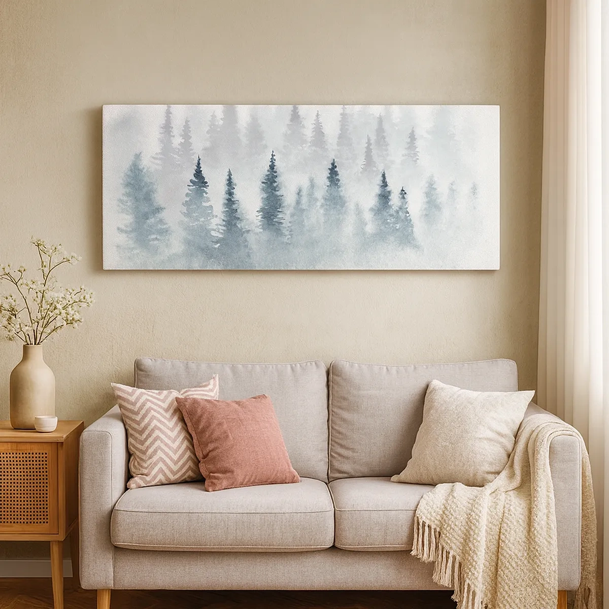 Obraz na płótnie - Otulone mgłą - 30x30 cm