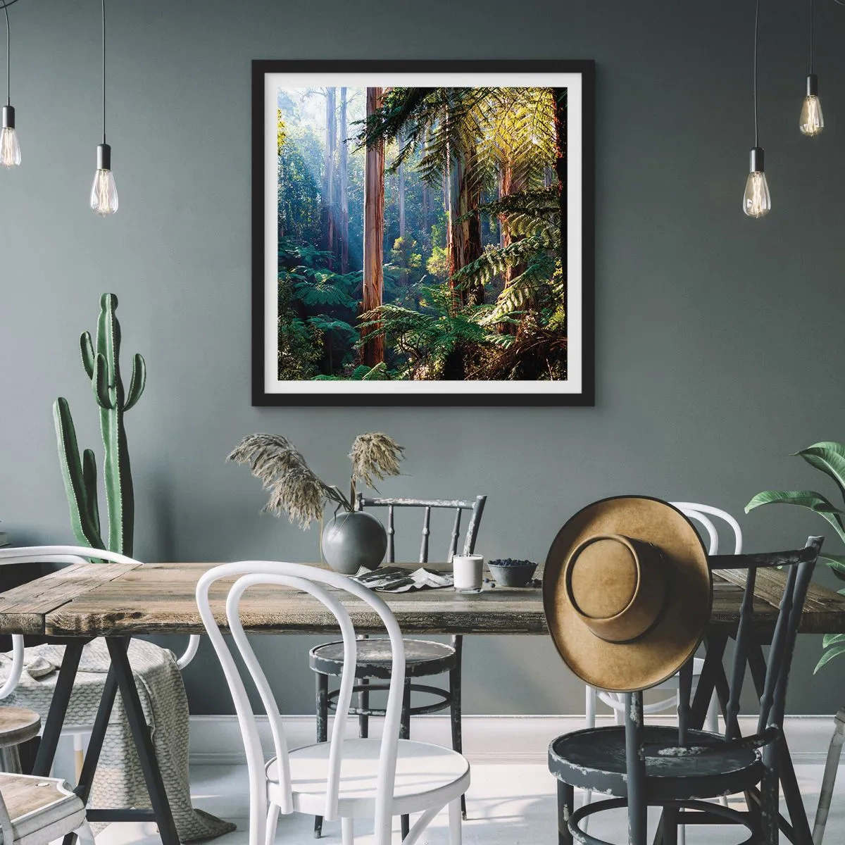 Plakat w czarnej ramie - Baśń lasu - 40x40 cm