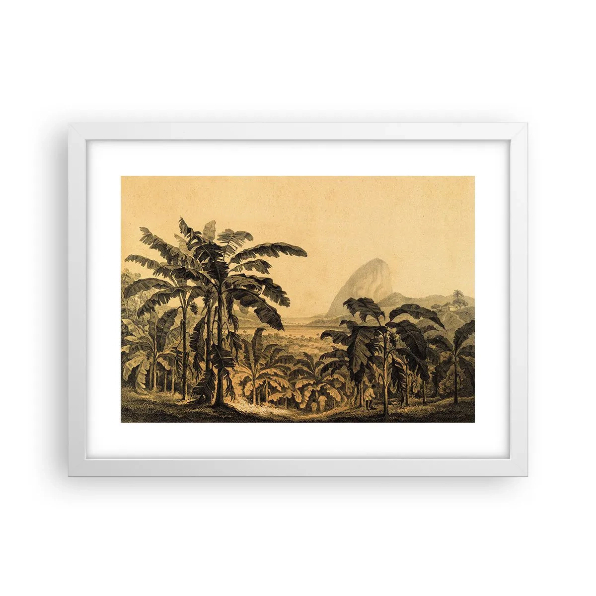 Plakat w białej ramie - w kolonialnym klimacie - 40x30 cm