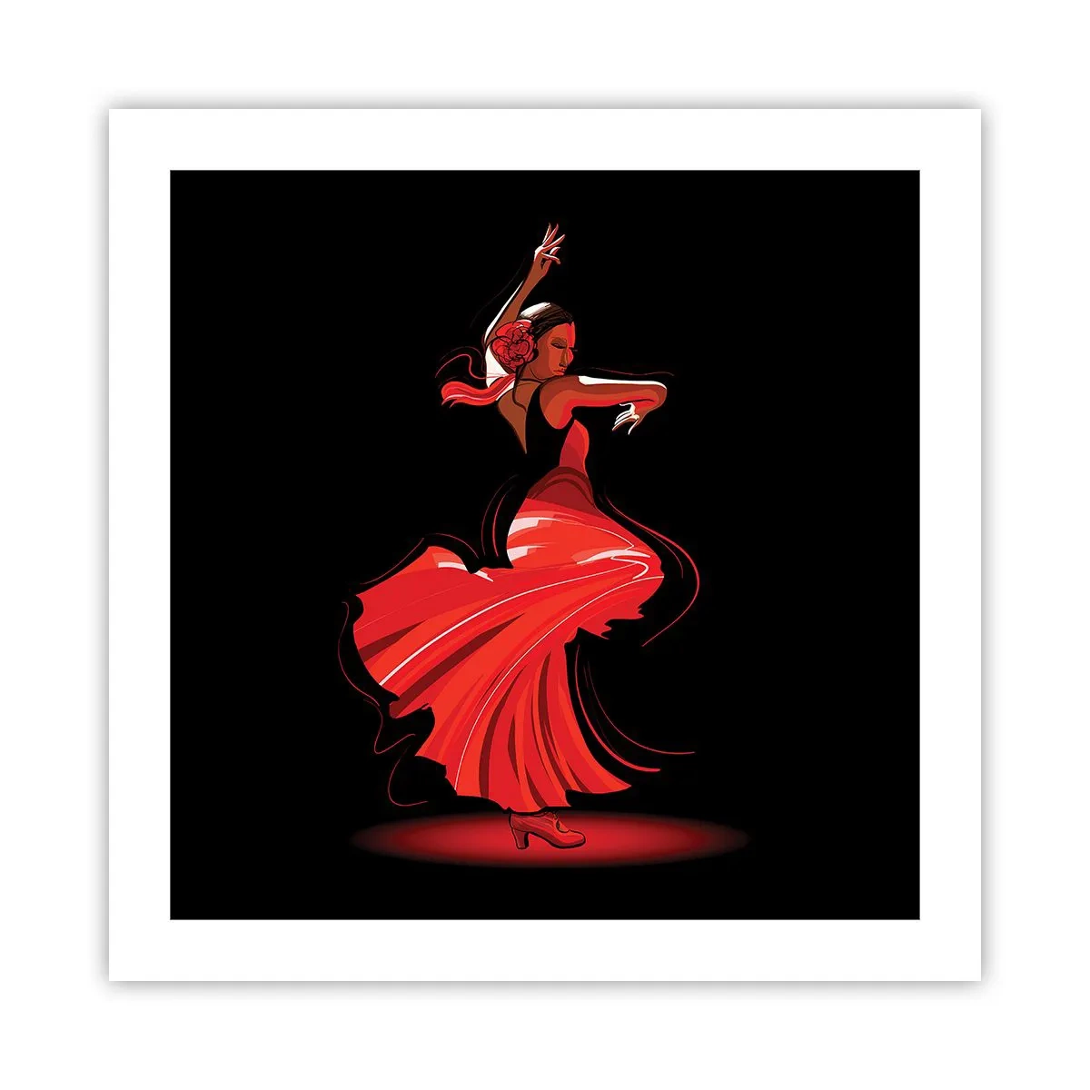 Plakat - Ognisty duch flamenco - 50x50 cm