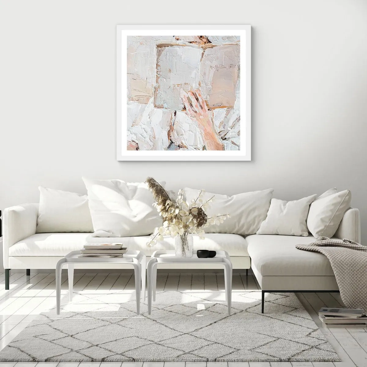 Plakat w białej ramie - W innym świecie - 50x50 cm