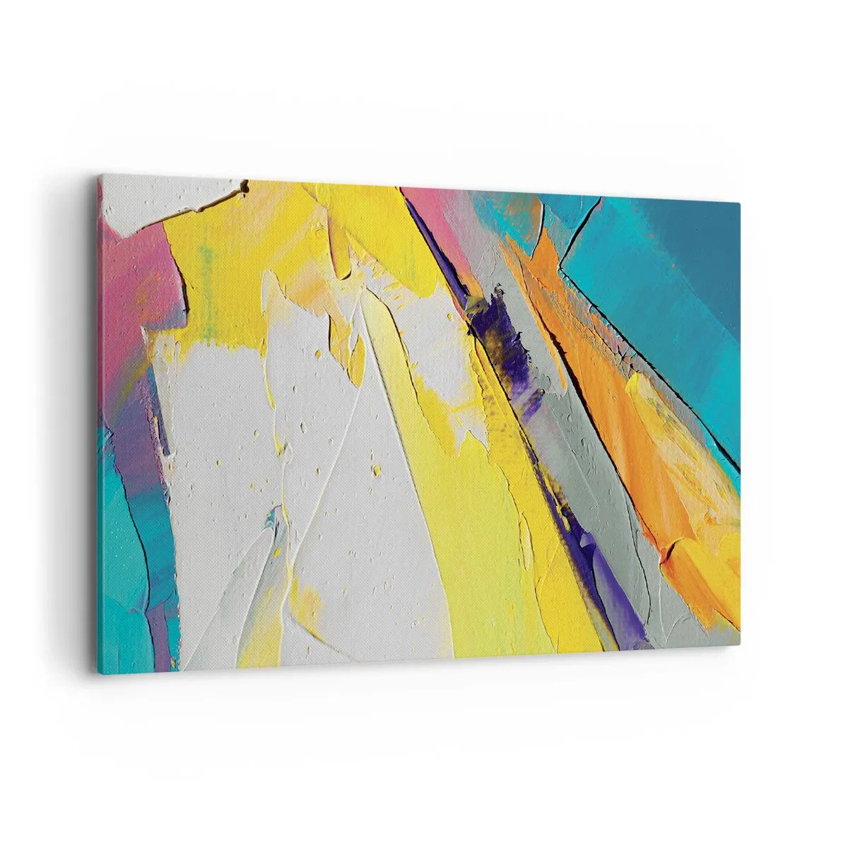 Obraz na płótnie - Abstrakcyjna kompozycja w intensywnych barwach - 100x70cm - Anatomia światła - Nowoczesna dekoracja ścienna do salonu, kuchni i sypialni ARTTOR