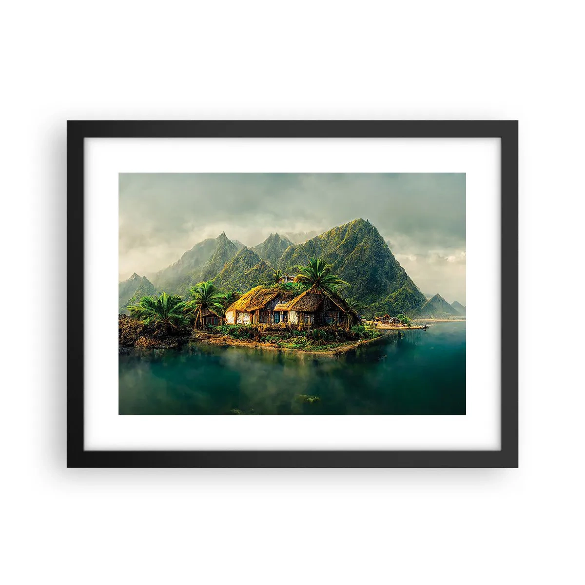 Plakat w czarnej ramie - Tropikalny raj - 40x30 cm