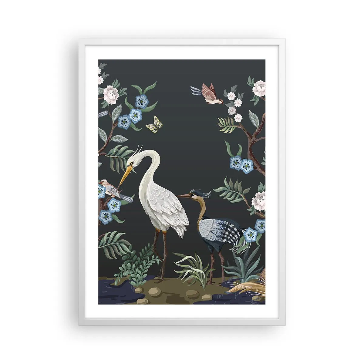 Plakat w białej ramie - Ptasia parada - 50x70 cm