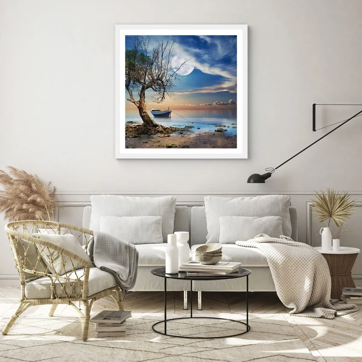 Plakat w białej ramie - To koniec czy początek? - 60x60 cm