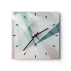 Zegar ścienny - Geometryczne kształty w pastelowych odcieniach błękitu i szarości - 30x30cm - Spokojnie choć dynamicznie - Nowoczesna dekoracja ścienna do salonu i sypialni ARTTOR