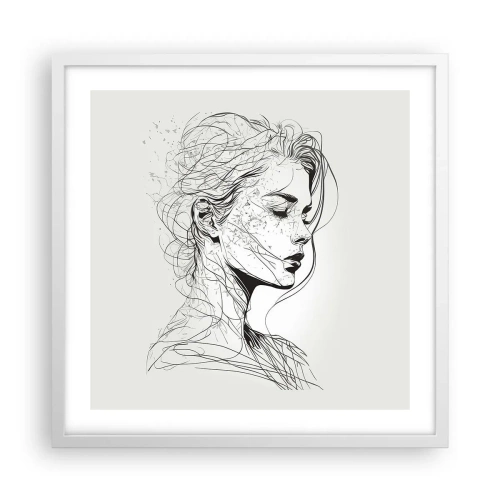 Plakat w białej ramie - Portret w zamyśleniu - 50x50 cm