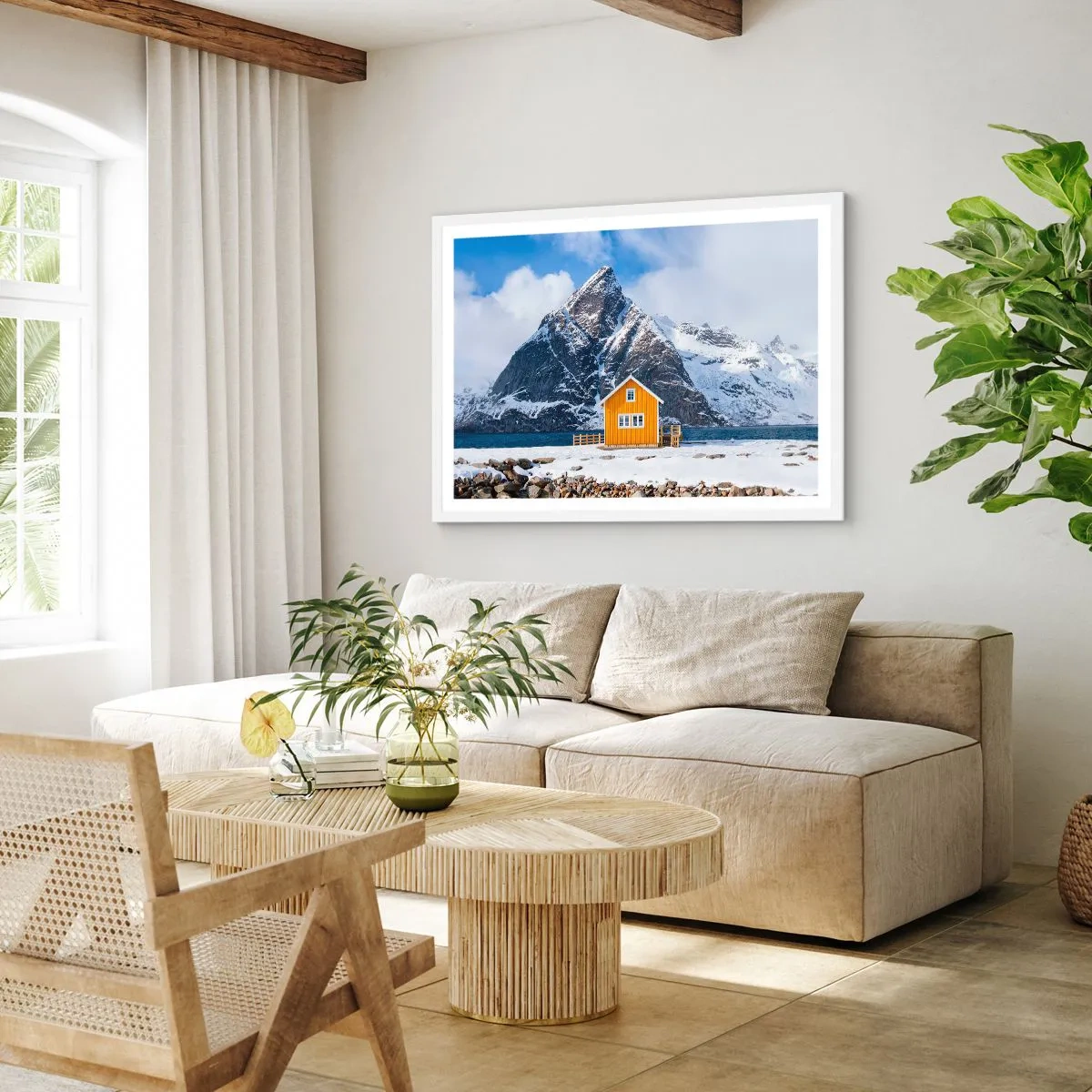 Plakat w białej ramie - Skandynawskie wakacje - 100x70 cm