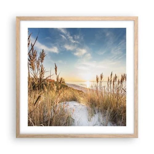 Plakat w ramie jasny dąb - Północna plaża - 50x50 cm