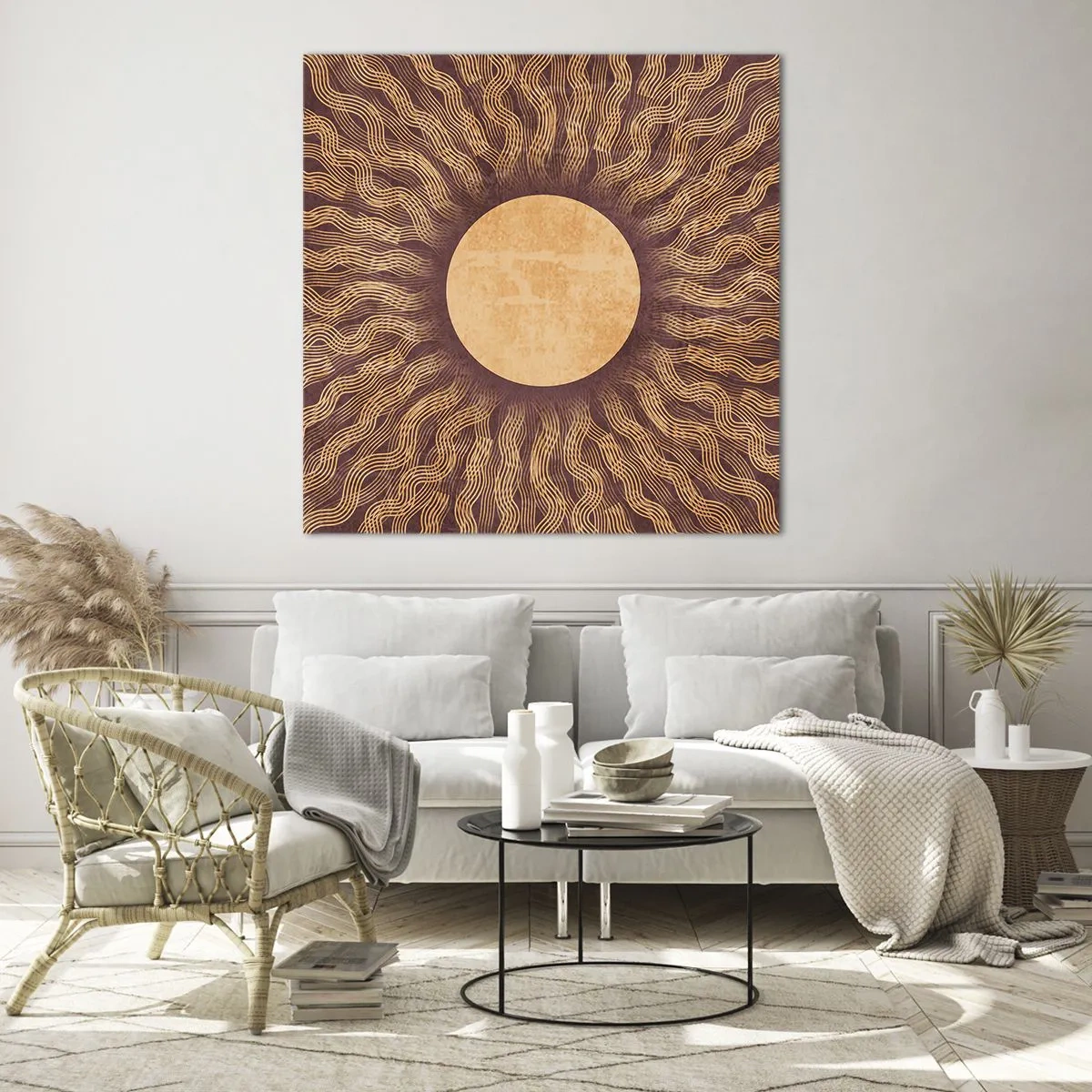 Obraz na szkle - Ikona słońca - 70x70 cm