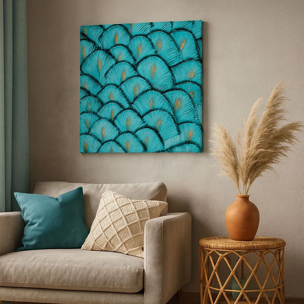 Obraz na płótnie - Wielka gala piór - 30x30 cm