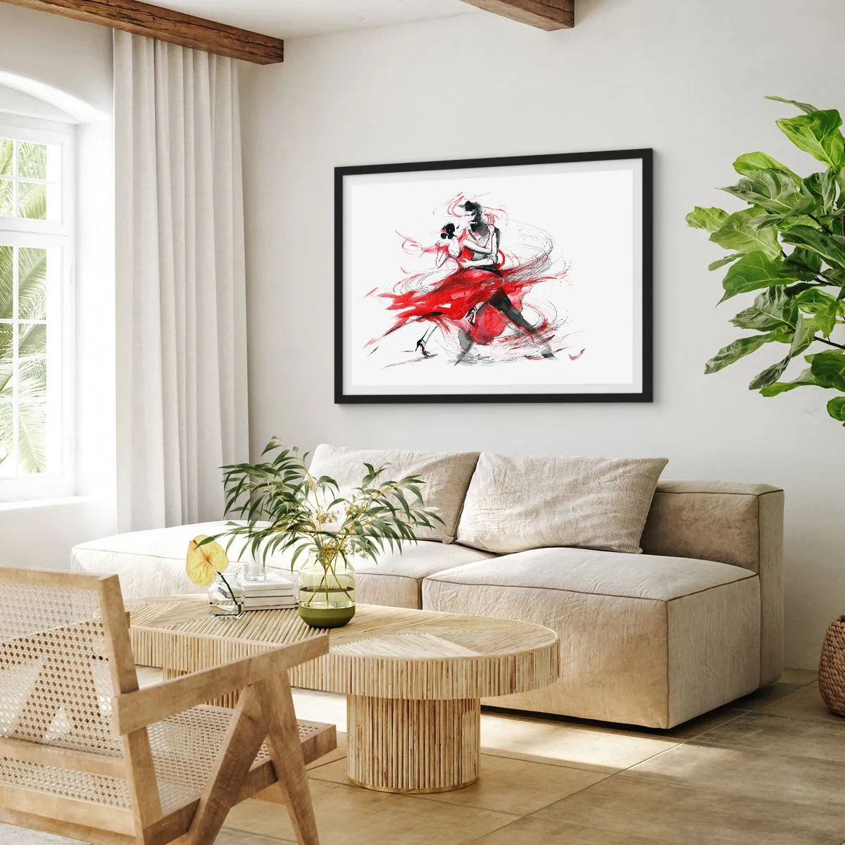 Plakat w czarnej ramie - Tango - rytm namiętności - 91x61 cm