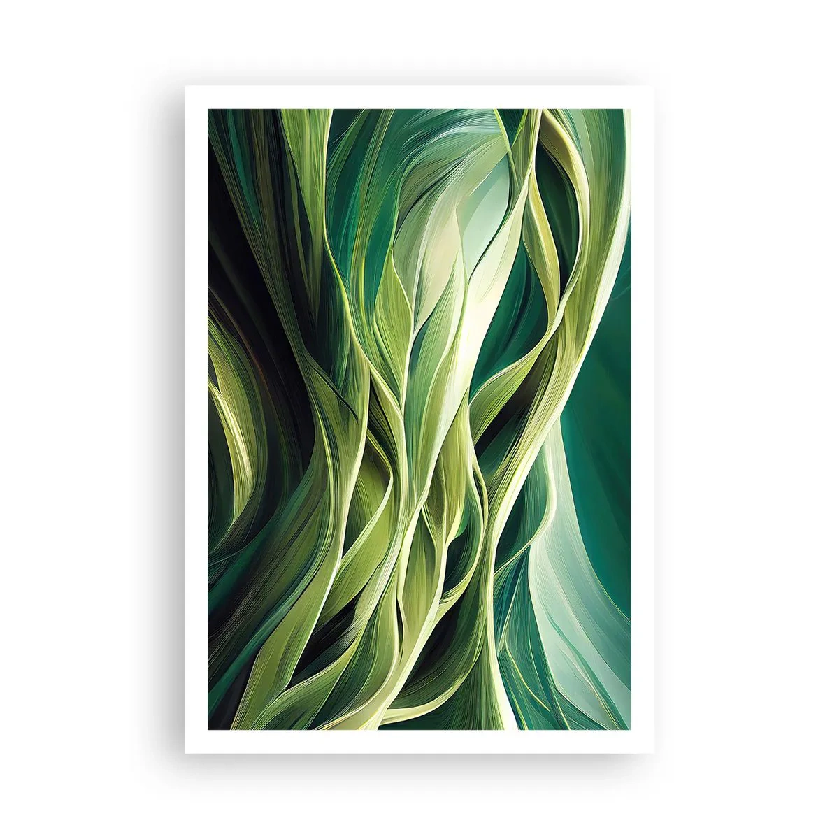 Plakat - Abstrakcyjna gra w zielone - 70x100 cm