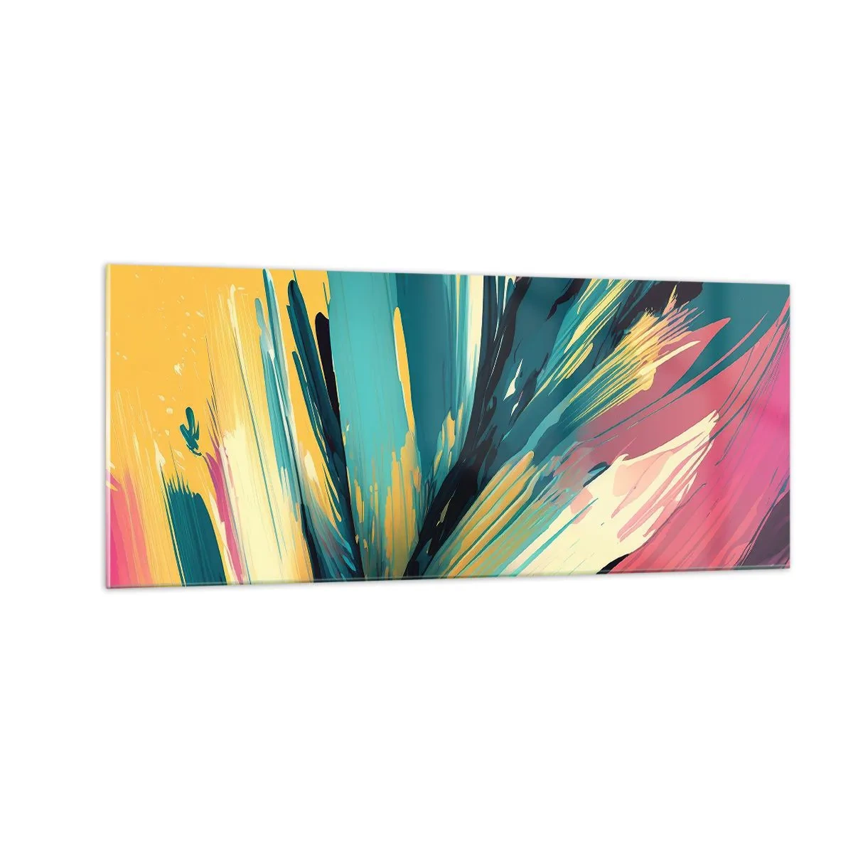Obraz na szkle - Kompozycja – eksplozja radości - 100x40 cm