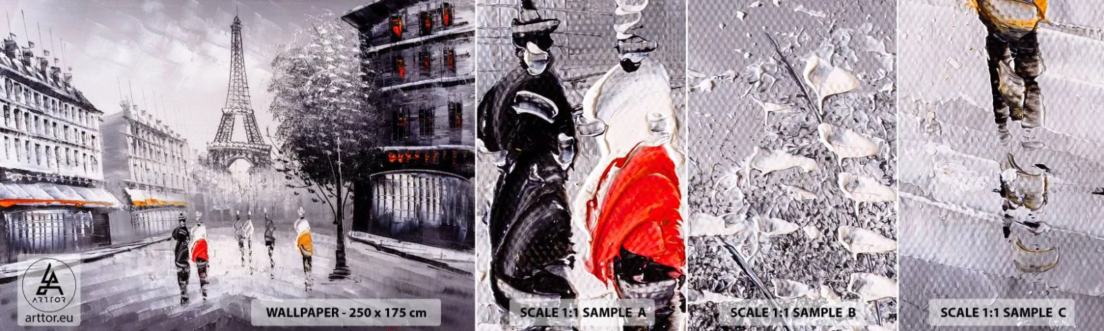 Fototapeta Próbka Standard Eco - Paryska przechadzka - Miasto, Paryż, Wieża Eiffla - 100x30 cm