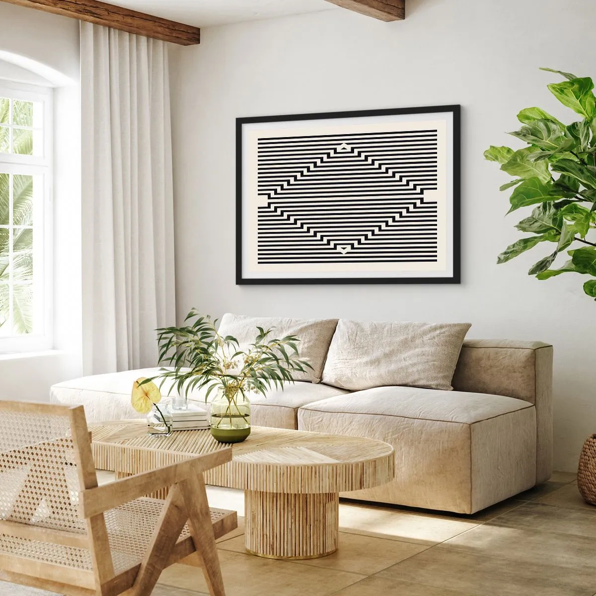 Plakat w czarnej ramie - Geometryczna iluzja - 91x61 cm