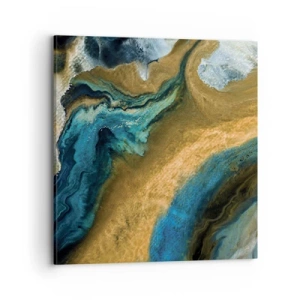 Obraz na płótnie - Niebieski – zółty – wzajemne wpływy - 70x70 cm