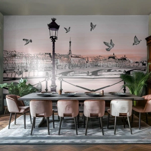 Fototapeta Standard Eco - Nad dachami Paryża - Architektura, Miasto, Paryż - 250x175 cm