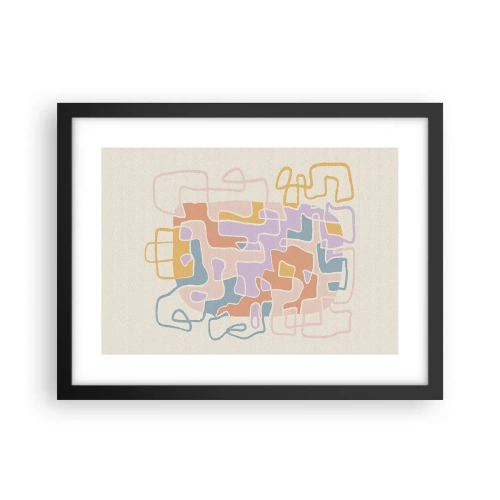 Plakat w czarnej ramie - Labirynt – radosna przygoda - 40x30 cm