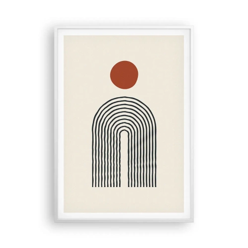 Plakat w białej ramie - Magnetyzm kształtów i barw - 70x100 cm