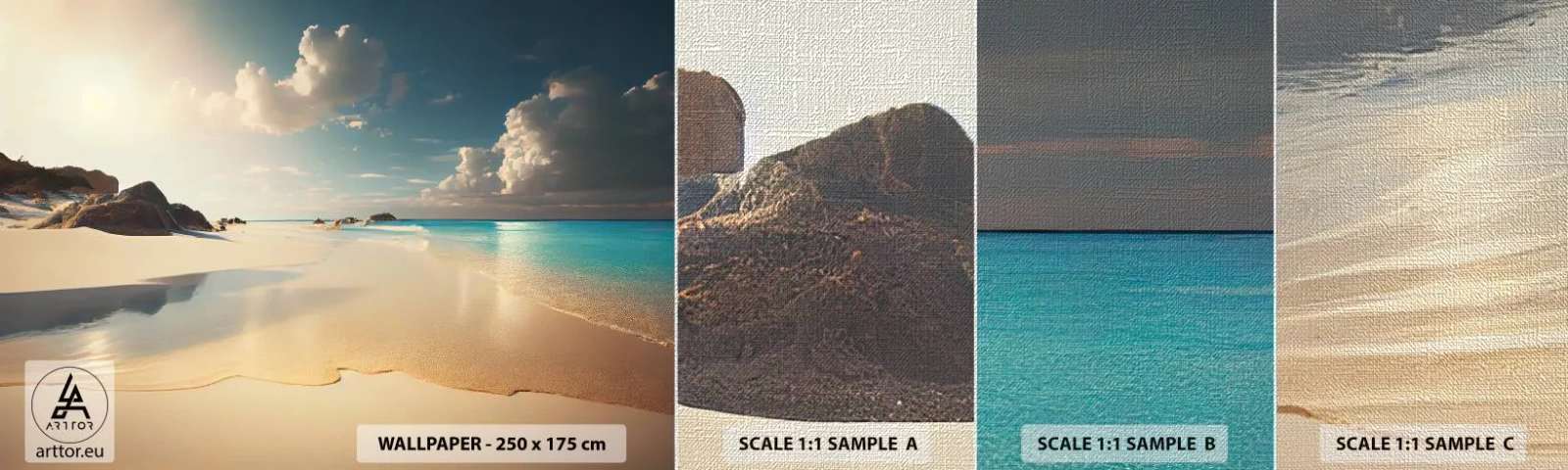 Fototapeta Próbka Premium Canvas - Wymarzony dzień - Dzika Plaża, Ocean, Brzeg - 100x30 cm