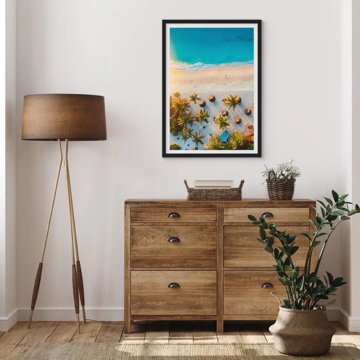 Plakat w czarnej ramie - Witaj w raju - 70x100 cm