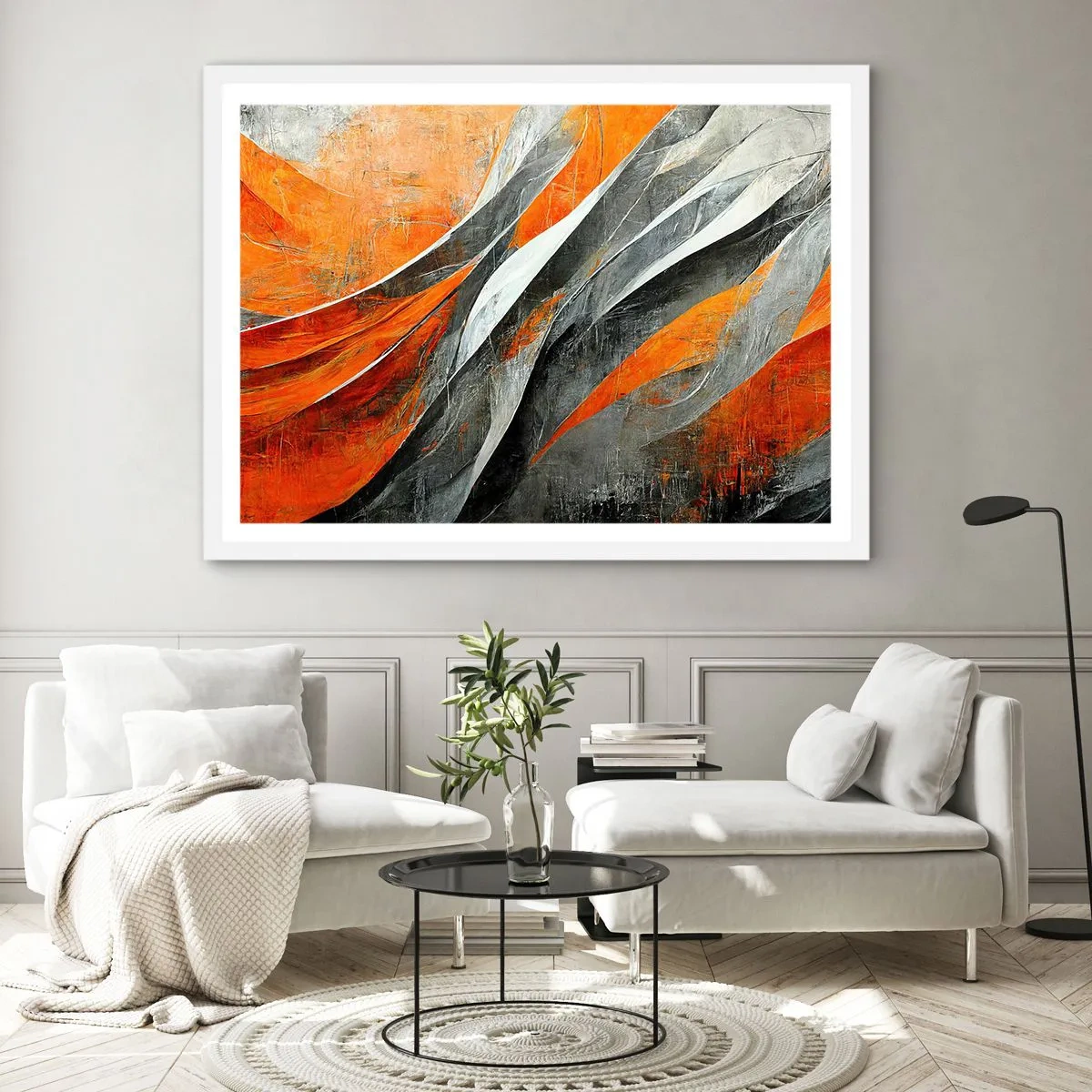 Plakat w białej ramie - Żar i chłód - 70x50 cm