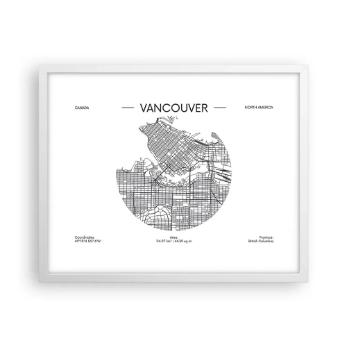 Plakat w białej ramie - Anatomia Vancouver - 50x40 cm