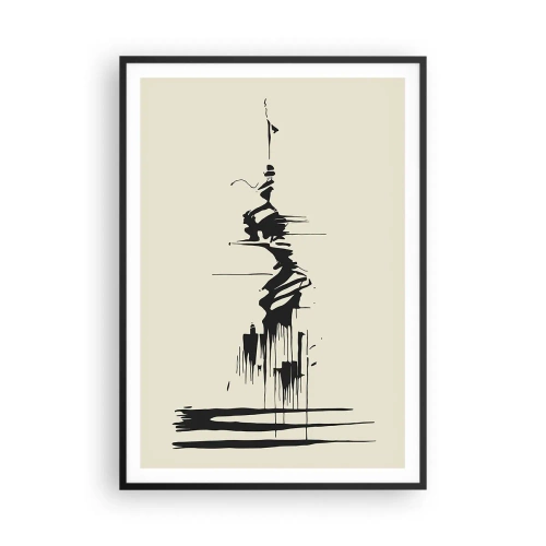 Plakat w czarnej ramie - Abstrakcja pośpieszna - 70x100 cm