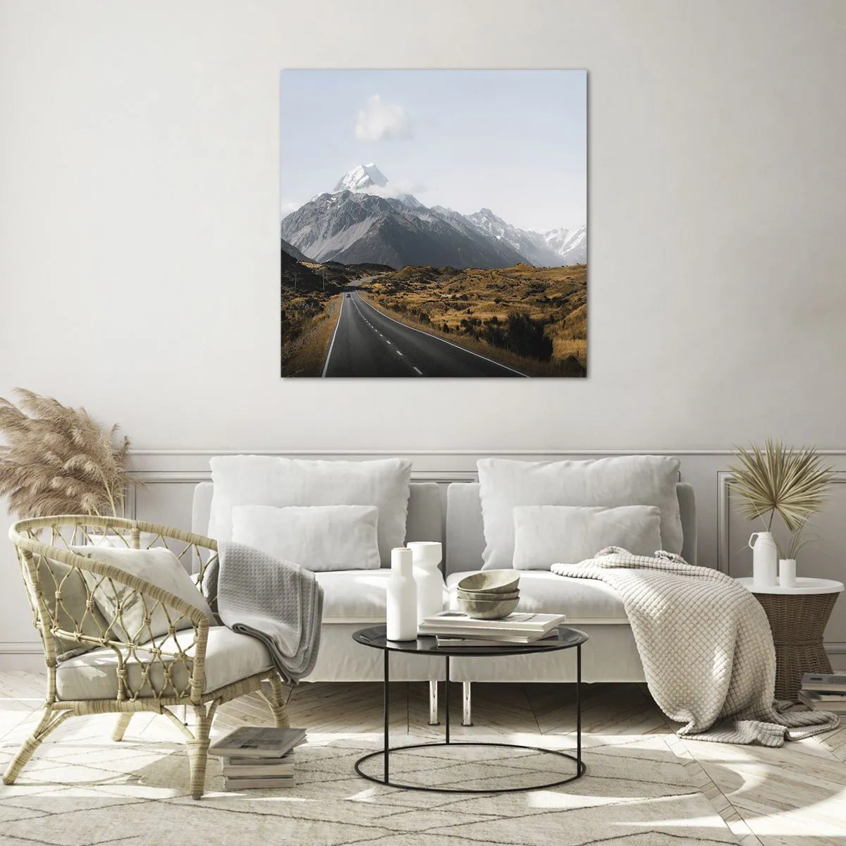 Obraz na szkle - Droga do serca gór - 70x70 cm